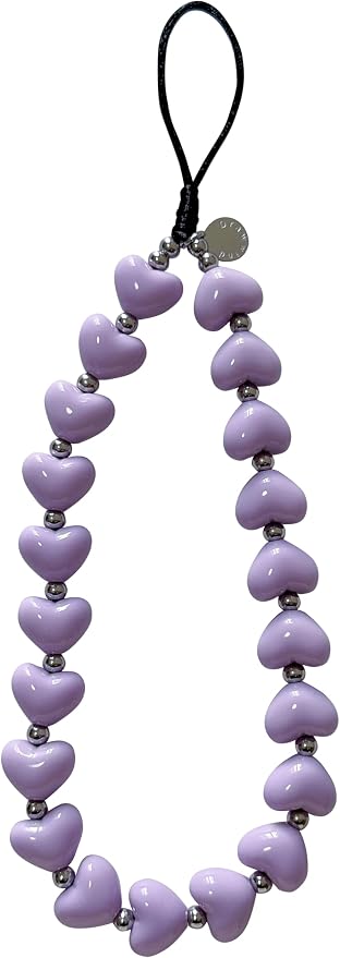 Drawwind Phone Charm Strap Cute Wrist Straps Cell Phone Charm String Y2K Aesthetic Lanyard Wristlet Chain for Case Camera AirPods Bags Keychains (Purple Hearts) by Drawwind