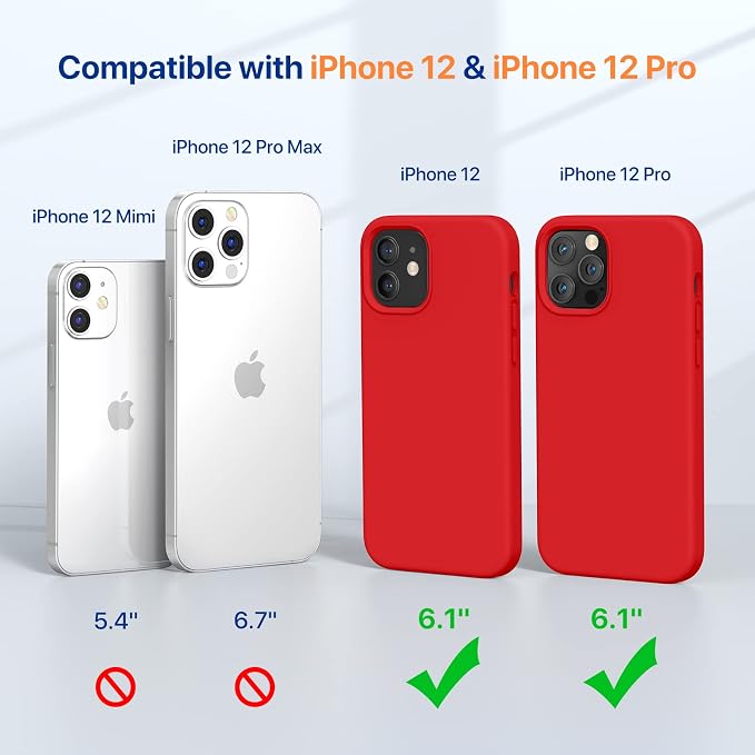 Miracase Silicone for iPhone 12 Case and iPhone 12 Pro Case, Red | Liquid Silicone Gel Rubber Shockproof Drop Protection Phone Case for iPhone 12/12 Pro 6.1 inch - Image 2