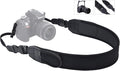 Soft Camera Shoulder Strap Neck Strap for Canon R6 R5 Mark II R7 R8 R50 R10 Nikon Z8 ZF ZFC Z7 Z6 III II Z5 Z50, Mirrorless Camera Strap with 2 Zipped Pockets for Camera Battery SD Memory Card Storage by JJC