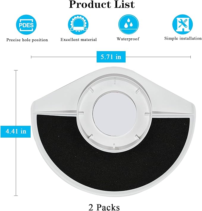 2Pack Sun Rain Shade Camera Cover Compatible with Ring Outdoor Cam Plus,Outdoor Camera Shield Cover Weatherproof,UV and Rain Resistant Shade,Anti Glare,Easy to Install - White - Image 7