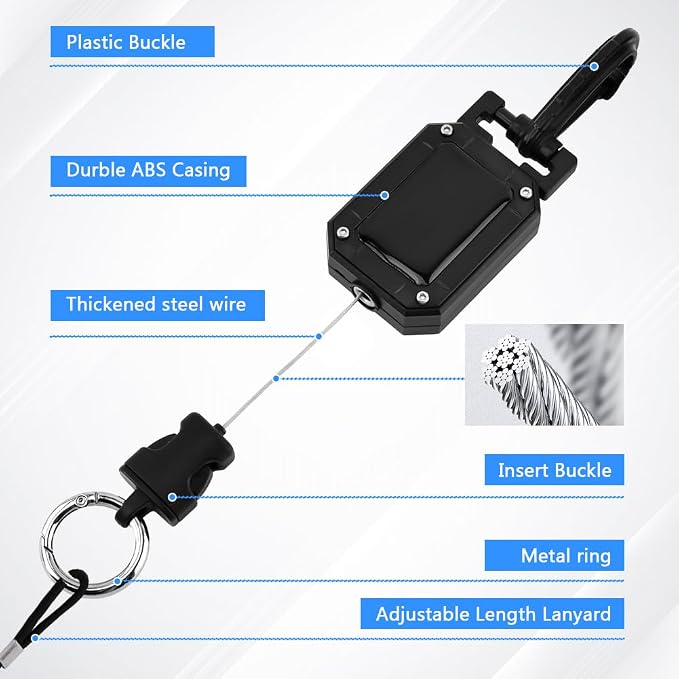 CB Mic Holder, Retractable 360° Rotatable Microphone Hanger Keeper, Mic Tether Stainless Steel Cord with Adjustable Mount Kit, CB Radio Accessory for Truck Driver - Image 4