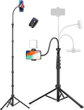 Phone Tripod, 86" Tall Tripod for iPhone with Flexible Gooseneck & Remote | Portable Aluminum Cellphone Stand for Selfies, Video Recording,Travel, Compatible with iPhone Android by Victiv