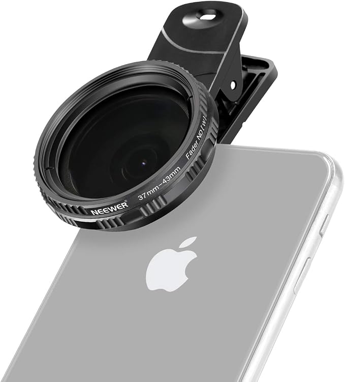 NEEWER 37mm Clip On ND2-ND400 Phone Lens ND Filter Kit: Variable Neutral Density Filter with Phone Clip Compatible with iPhone 15 14 13 Samsung S24 S23 S22 Ultra Android Smartphones iPad - Image 8