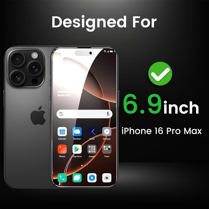 Romkasi 4 Pack Privacy Screen Protector for iPhone 16 Pro Max 6.9 Inch with 4 Pack Camera Lens Protector, Anti Spy Tempered Glass Film, Anti-Scratch, Touch Sensitive, Case Friendly - Image 2