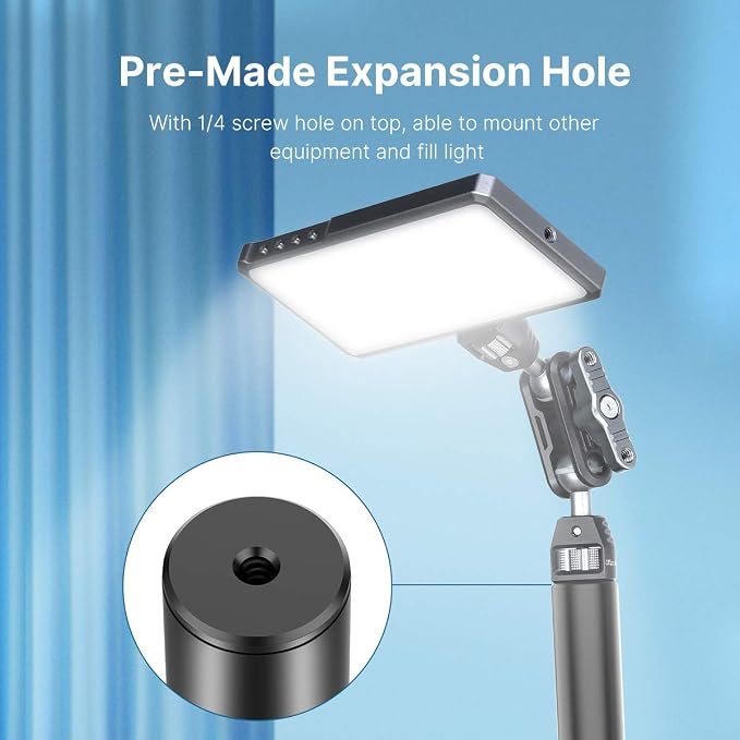 ULANZI Aluminum Camera Desk Stand Overhead Mount with Flexible Arm | 27.6in Center Shaft, 29.5in Extending Arm, Load 4.41lb, 3-Stage Adjustment, 360° Ball Head, for DSLR Ring Light Webcam - Image 5