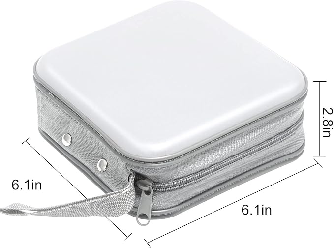 Siveit DVD Case CD Case Holders DVD Binder Wallet Hard Plastic 48 Capacity CD/DVD Disc Cases Storage Binder for Car Home Office Travel (White) - Image 6