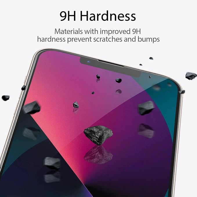 3 Pack Privacy Screen Protector for iPhone 13 +3 Pack Camera Lens Protector with Tempered Glass,Touch Sensitive and Case Friendly(iP-13 - Image 7