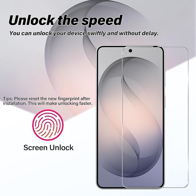 BIGFACE Galaxy S26 Plus Tempered Glass Screen Protector + Camera Lens Protector [2 + 2 Pack][Case Friendly][Anti-Scratch][Ultrasonic Fingerprint Unlock] HD Protective Film for Samsung Galaxy S26 Plus - Image 3
