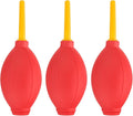 PATIKIL Soft Tip Air Blower Dust Blaster, 3 Pcs Rubber Bulb Air Pump Dust Blower Cleaner Cameras Lens Cleaning Tool with Long Nozzle for Camera Lens Computer Keyboard, Red/Yellow by PATIKIL