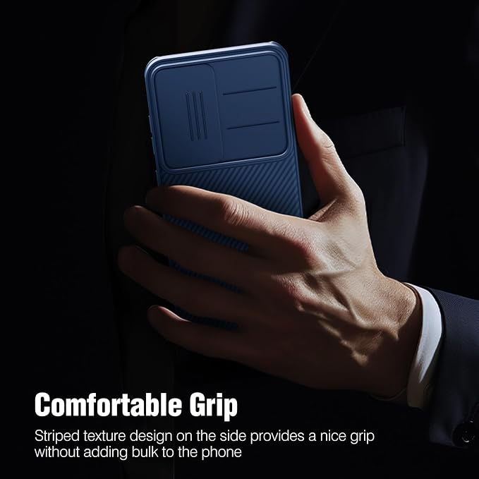 Nillkin for Samsung Galaxy S25 Ultra Case with Camera Cover, [Lens Protection] Mil-Grade Shockproof Protective Bumper Hard Cover Slim Phone Case for Galaxy S25 Ultra Cases 6.9'' Blue - Image 8