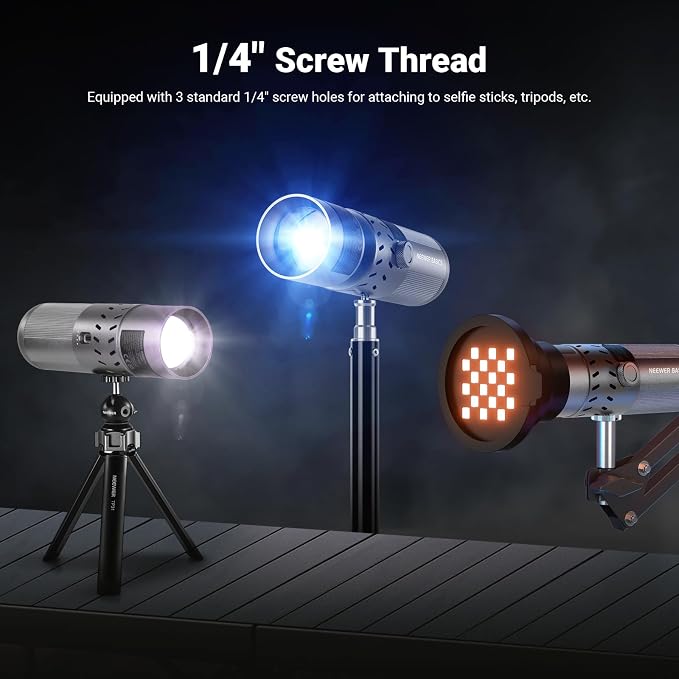 NEEWER BASICS 20W RGB Photography Flashlight with 4 Colors/20 Gobo Filters, Built in 49.95Wh Battery, 6300K CRI95+ Portable LED Spotlight Ambient Sunset Light for Video Recording Studio Lighting, FL20 - Image 7