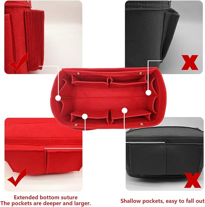 LEXSION Purse Organizer Insert Multi Pocket Bag Organizer Shaper | zipper bag, tote shaper, multi pocket bag, handbag shaper, various sizes - Image 3
