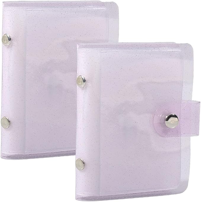 2 Pack 36 Pockets Instax Mini Photo Album Polaroid Picture Pockets PVC 4 x 3 Inch Rectangle Platinum Small Wallet Album Book Holder Cover for 3 Inch Pictures Photos Photocard Holder Storage by SOFPLATE