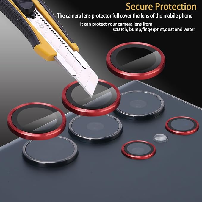 Camera Lens Protector for Samsung Galaxy S24 Ultra, Red | Tempered Glass, Auto-align Tray, Easy Installation, Case Friendly, Anti-Scratch, HD Clear, Ultra Slim - Image 2