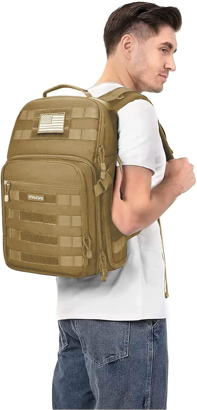 MOSISO Camera Backpack, DSLR/SLR/Mirrorless Tactical Camera Bag Case | Photography Bag with Laptop Compartment Compatible with Canon/Nikon/Sony, Khaki - Image 7