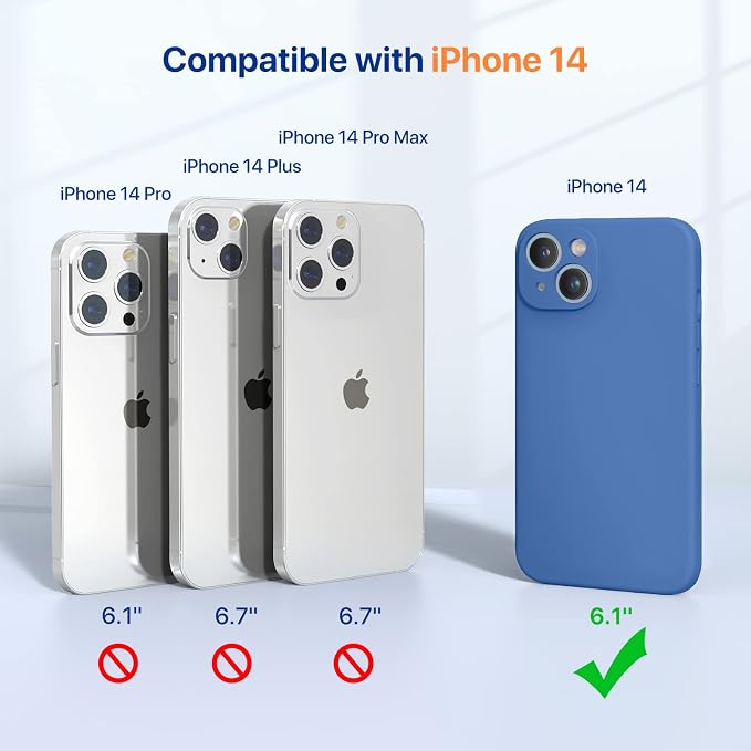 Miracase Silicone for iPhone 14 Case, Sky Blue | Soft Anti-Scratch Microfiber Lining, Premium Silicone Cover Shockproof Drop Protection Phone Case for 14 - Image 2