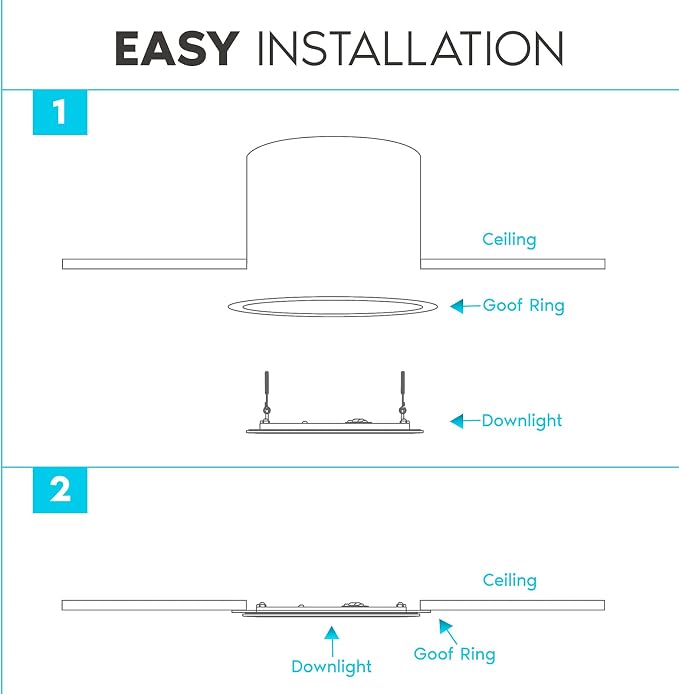 Luxrite 12 Pack White Goof Trim Ring for 5/6 Inch Recessed Lights and Ceiling Light Fixtures, Outer Diameter 8 Inches, Inner Diameter 6.14 Inches, Metal Construction, Cover Damaged or Messy Ceilings - Image 6