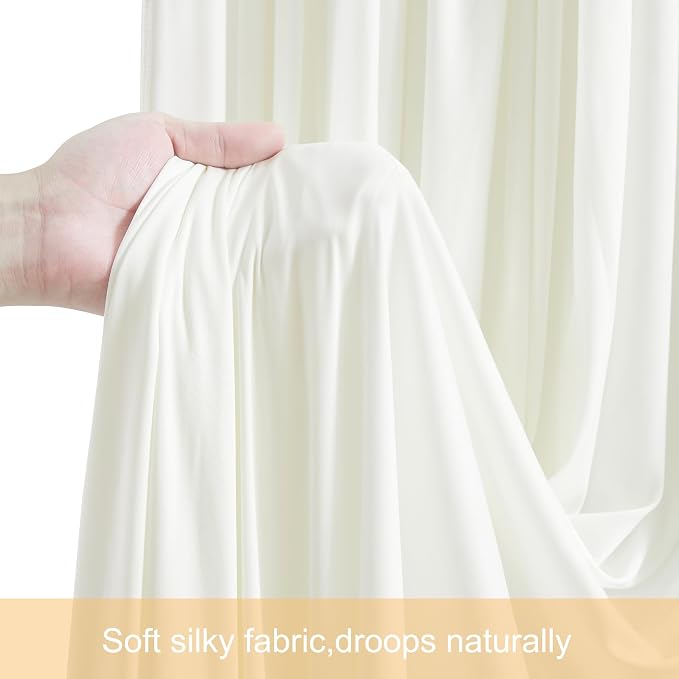 8 Panels Ivory Backdrop Curtains for Wedding Party Wrinkle Free Backdrops Curtain Drapes Fabric Decorations Photo Back Drop Cloth for Baby Shower Photography Stage Reception 40ft(W) x 12ft(H) - Image 7