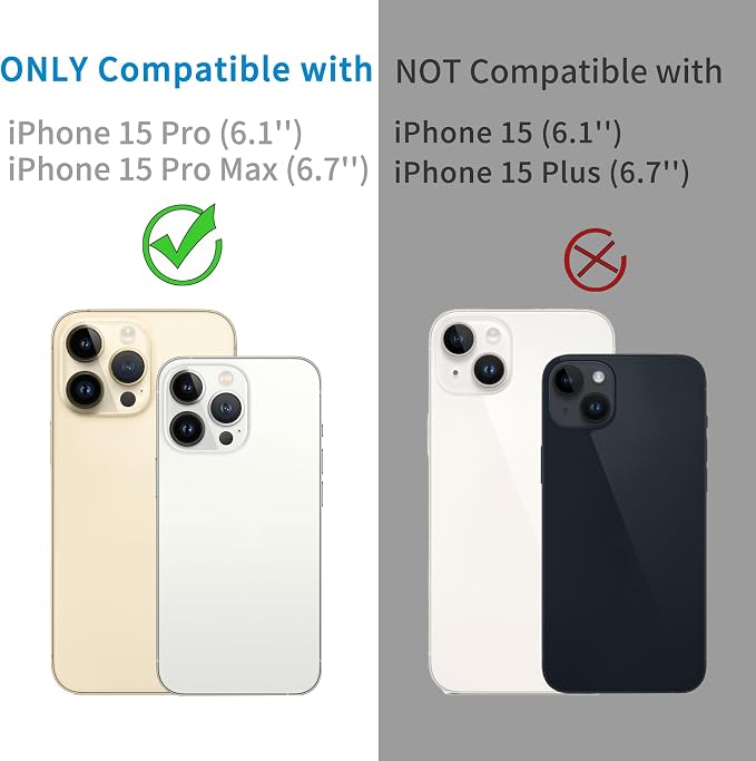 【3 Pack】Dengduoduo Tempered Glass Camera Lens Protector for iPhone 15 Pro 6.1" & iPhone 15 Pro Max 6.7", Ultra HD, 9H Hardness, Anti-Scratch, Case Friendly, Easy to Install [No Affect on Night Shots] - Image 2