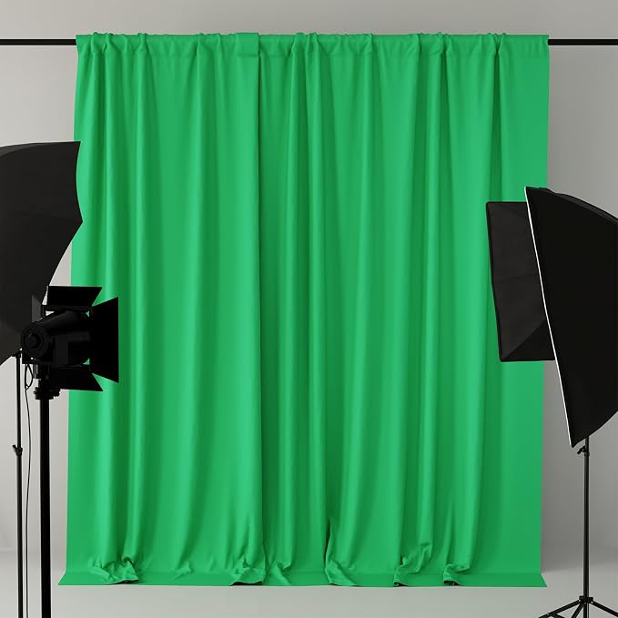 10x7FT Green Backdrop Curtains for Parties, 5x7FT 2 Panels | Wrinkle Resistant Fabric Drapes for Photography Birthday Wedding Background Decorations Easy Hang Multipurpose Use - Image 7
