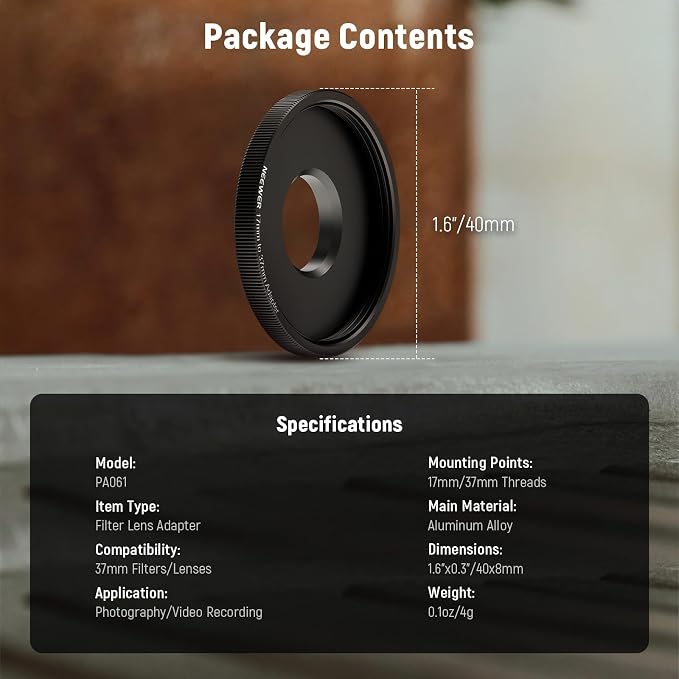 NEEWER 17mm to 37mm Lens Filter Adapter Ring, Compatible with Beastgrip 37mm Lenses Phone Cage Rig Stabilizer for iPhone 16 15 Pro Max Plus S24 Ultra for Video Recording, PA061 - Image 7