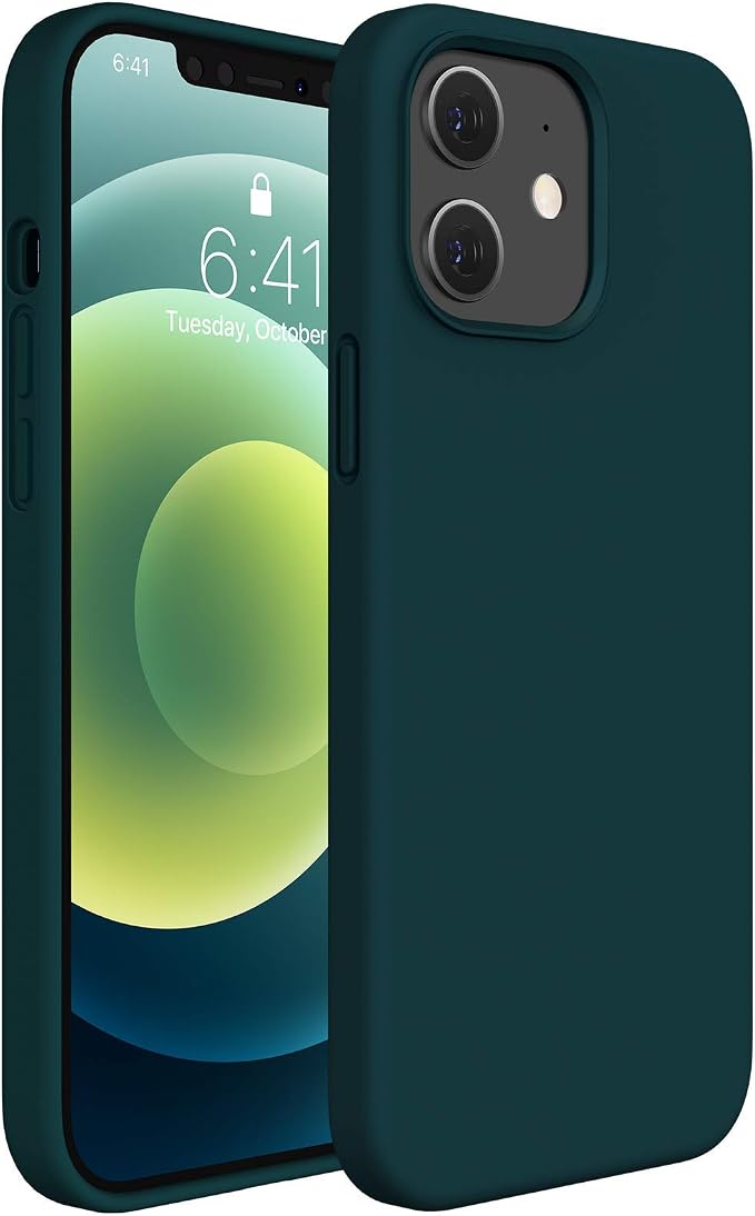 Miracase Silicone for iPhone 12 Case and iPhone 12 Pro Case, Teal | Liquid Silicone Gel Rubber Shockproof Drop Protection Phone Case for iPhone 12/12 Pro 6.1 inch by Miracase