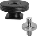 1/4" Female Thread to Hot Shoe Adapter LUORNG 2PCS Hot Shoe Mount Adapter with 1/4 to 1/4 inch Male Screw for Magic Arm, Video Light,Monitor by LUORNG