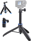 TELESIN 0.1s Auto Open Mini Selfie Stick Tripod for All Action Camera | 65cm/25.5in Tripod for DJI Osmo Action 6 5 Pro 4 3 Nano Pocket 4 3 GoPro HERO 13 12 Black Insta360 Luna Ultra X5 X4 Xtra Edge by telesin