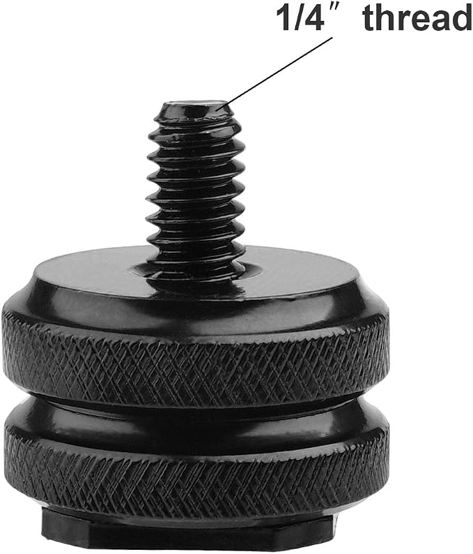 Camera Hot Shoe Mount to 1/4"-20 Tripod Screw Adapter Cold Shoe Mount,2Pcs | 1/4 Cold Shoe Mount Adapters,Universal Camera Rig for Camera Cage,DSLR,LED Video Light,Shotgun Mic,Field Monitor,Vlogging - Image 6