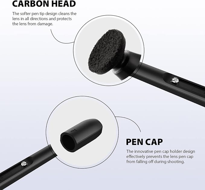 VSGO V-P01E Camera Lens Cleaning Pen with Carbon Tip and Retractable Brush | Dry, Liquid-Free Cleaning for Fingerprints and Smudges; Compact Format for Camera Bags and Travel - Image 7
