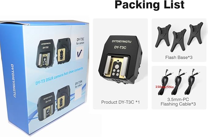 DY-T3C Set Style Multi-Functional hot Shoe Adapter, Single-Lens Reflex Camera Universal Flash Expansion Accessory/ Also Applicable Mini Camera Flash Height-Increasing Conversion Accessories - Image 9