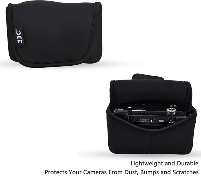 Neoprene Camera Case Pouch for Compact Camera + Lens Below 4.7x2.9x3.4" | w Anti-Lost Strap,Camera Bag for Leica DLUX8, XM5 w XF 23mm F2.8, ZV-E10 A6100 A6500 A6300 w E 16-50,LX100,M10 M w EF-M 22 F2 - Image 8