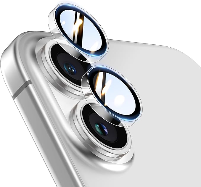 TOCOL Camera Lens Protector for iPhone 16 / iPhone 16 Plus Tempered Glass HD Individual Scratch Resistant Camera Cover Accessories Case Friendly 2 Pack（Clear） by TOCOL