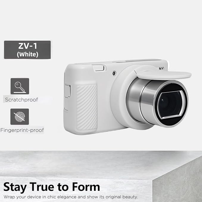 Camera Case for Sony ZV1 Digital Camera.ZV-1 Accessories | Soft Silicone Protective Case Removable Lens Cover,Comes with 2 Screen Protectors and 1 Wrist Strap.(White) - Image 4