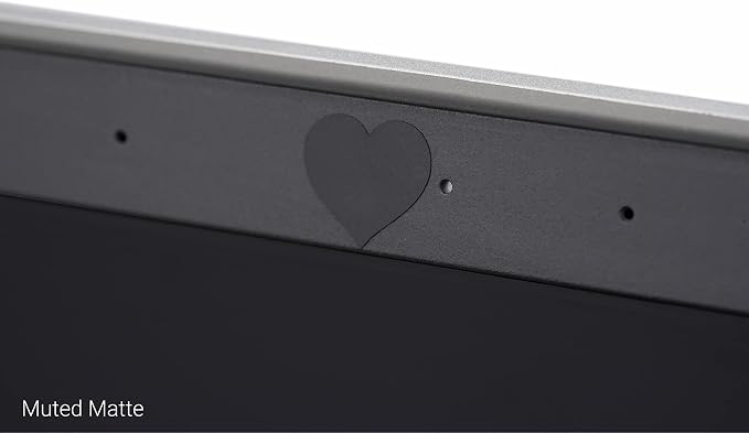 BLOCKED Original Vinyl Webcam Cover Stickers | Restickable & Stackable Privacy Covers | for All Camera-endable Devices | 3-Sizes | 57 Black Hearts (Muted Matte) - Image 4