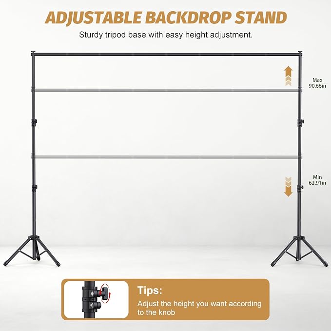 Forlogic 10x7.5Ft Backdrop Stand, Protable Adjustable Photo Back Drop Stand for Party, Photography, Banner Stand (Includes Six Background Stand Clamps) - Image 2