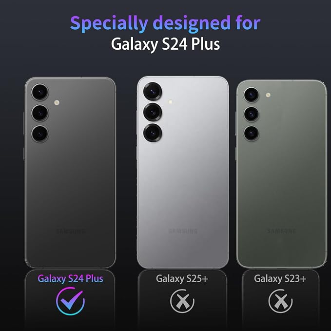 Camera Lens Protector for Samsung Galaxy S24 Plus,1 Pack | Tempered Metal Glass Camera Cover, HD Clear Anti-Scratch Lens Screen Protector Film,Case Friendly,Colorful Titanium - Image 2