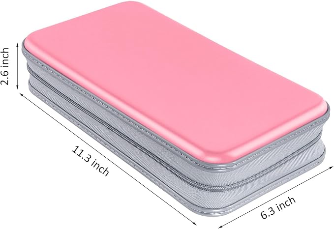 Siveit CD DVD Cases 96 Capacity Disc Storage Binder for Car(Light Pink) | Hard Plastic CD DVD Disc Cases Storage Binder Wallet for Car Home Office Travel - Image 6