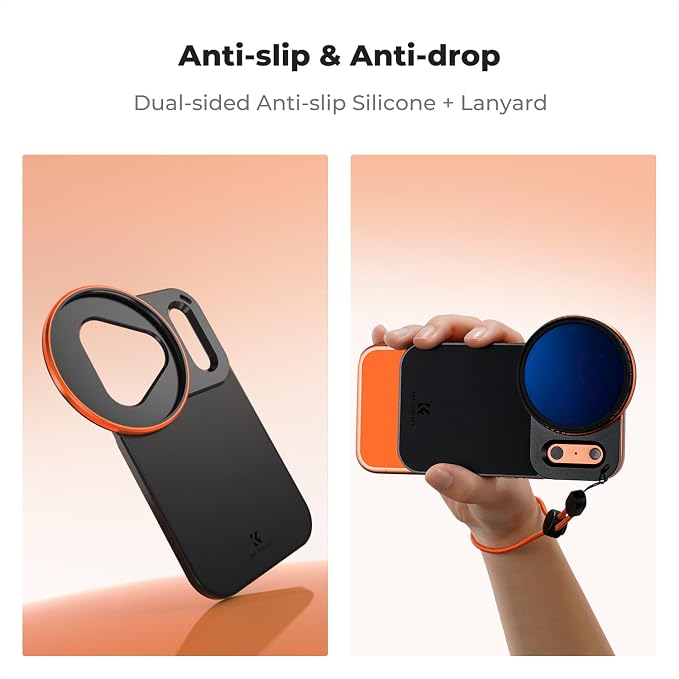 K&F CONCEPT Lens Filter Mount Adapter with 58mm Variable ND2-32 Filter | Double-Sided Magnetic, Compatible with iPhone 17 Pro and 58mm Threaded Filters, FA101 - Image 5