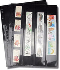 MUDOR Stamp Pages for Stamp Collection Album Binder, 4 Vertical Pockets | 10 Sheets Stamp Sleeves for Collectors ,Stamp Collecting Sheets Supplies,Professional Pack by MUDOR