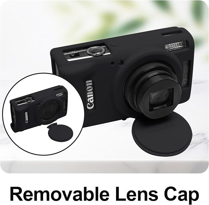 Easy Hood Camera Case for Canon ELPH 360/IXUS 285 HS/IXY 650 Camera,Black | With Removable Lens Cover,Soft Silicone Protective Case,Anti-Scratch,Dustproof,Shockproof,Enhanced Grip,Camera Accessories - Image 2