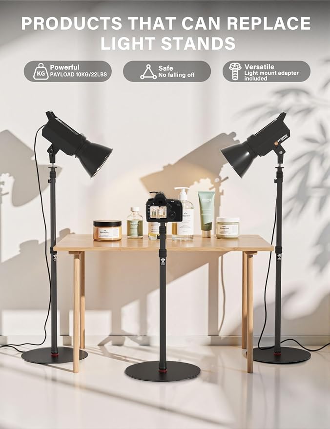 IFOOTAGE A400 Round Base Monopod Stand 79" Aluminum Tripod | Studio Light Stand with Flat Base for DSLR Camera Video Light Live Streaming Vlogging, Payload 10kg/22lb - Image 2