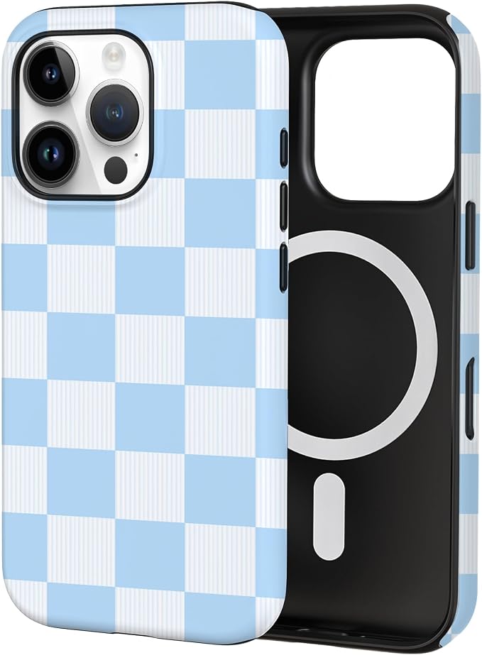 TPU Phone Case for iPhone 16 Pro, MagSafe Wireless Charging Compatible, Shockproof Slim Fit Protective Cover with Anti-Yellowing & Raised Camera Protection (Plaid 3, iPhone 16 Pro) by Unknown