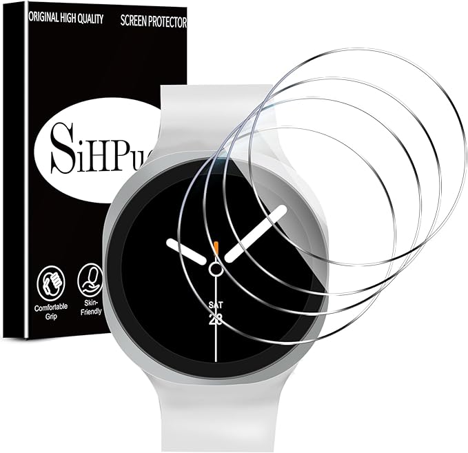 SiHPuoy Tempered Glass Screen Protector for Samsung Galaxy Watch 9/8 (40mm) | 4 Pack, 9H Hardness, Military Grade Shatterproof, Anti Scratch, Bubble Free, HD Ultra-thin, Easy Install, Case Friendly by SiHPuoy