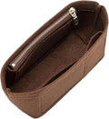 Doxo Small Purse Organizer Insert for Handbags, Felt Neverfull BB Organizer Insert,Mini Tote Bag Organizer with Zipper Pocket, Fit Neverfull BB Longchamp Xtra Energy S and More, Brown-XS by Doxo
