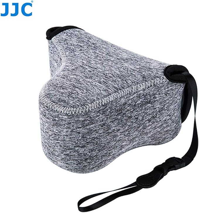 JJC Grey Ultra Light Neoprene Camera Case for Sony a6600 a6500 a6400 a6300 a6100 a6000 a5100 +18-55mm/E 50mm F1.8 Lens, Pouch Bag for Fuji X-T30 X-T20 X-T10 +16-50mm, Canon PowerShot SX530 SX540 G3X - Image 4