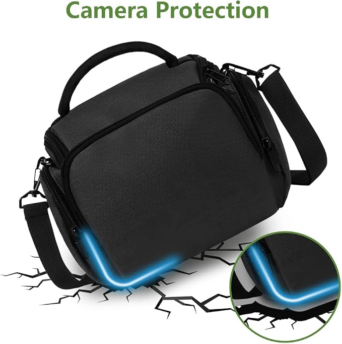 Ainiv DSLR Camera Bag, Large Waterproof Anti-Shock SLR Camera Case, Black | Adjustable Shoulder Strap Camera Backpack, Portable Crossbody Single Shoulder Backpacks Compatible with Canon, Sony, Nikon - Image 4