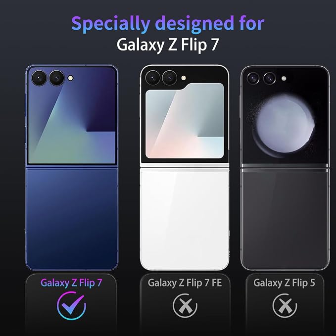 Camera Lens Protector for Samsung Galaxy Z Flip 7,1 Pack | Tempered Metal Glass Camera Cover, HD Clear Anti-Scratch Lens Screen Protector Film,Case Friendly,Colorful Titanium - Image 2
