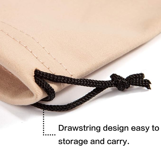 TRIUMPH VISION Glasses Case Soft Eyeglass Case Sunglass Pouch Cloth 3 Pack | Thick Microfiber Pouch Drawstring Pouch Eye Glass Bag Sunglasses Sleeve Storage, Lens Protection Cover,Cleaning Lens Screen - Image 3