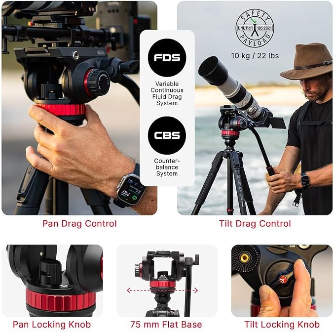 Manfrotto Video kit, Head 500 Series (Head 502+ Alu Tripod 055 Levelling) - Image 4